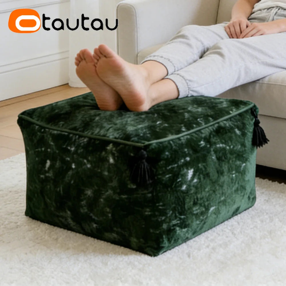 Housse de Pouf Ottoman Velours Diamant - Sans Garnissage