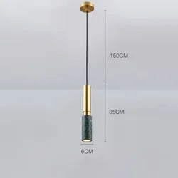 Suspension Tube Long Marbre Travertin Jaune Pierre Volcanique