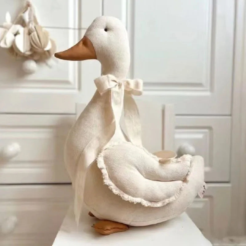 Canard Décoratif en Peluche - Style Nordique en Lin
