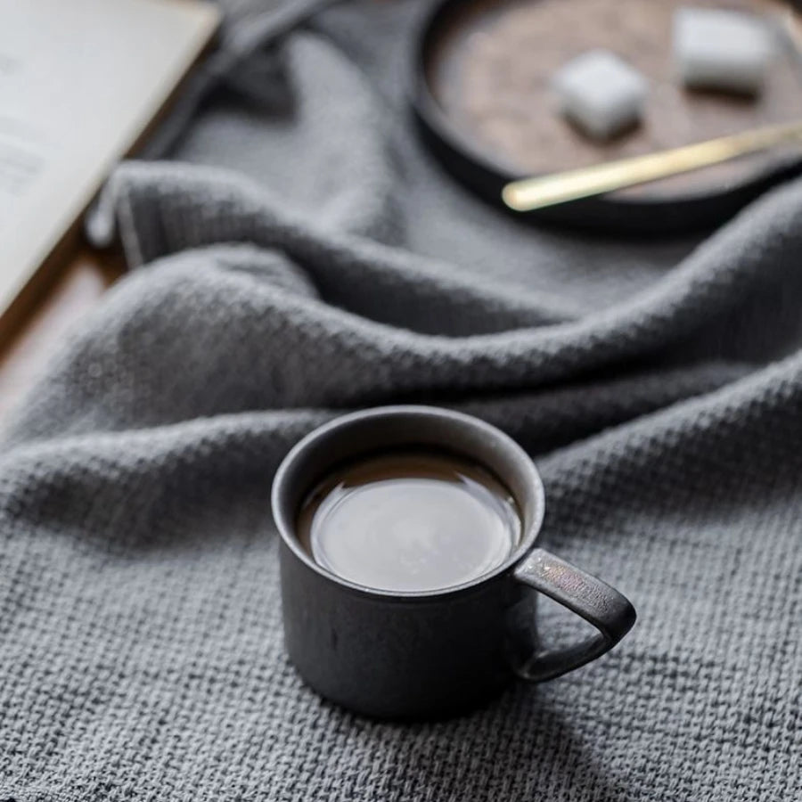 Ensemble Tasses Céramique Vintage Style Japonais Dorées