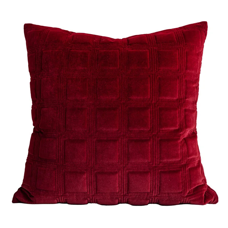 Housse de Coussin Luxe Bordeaux et Noir Bicolore