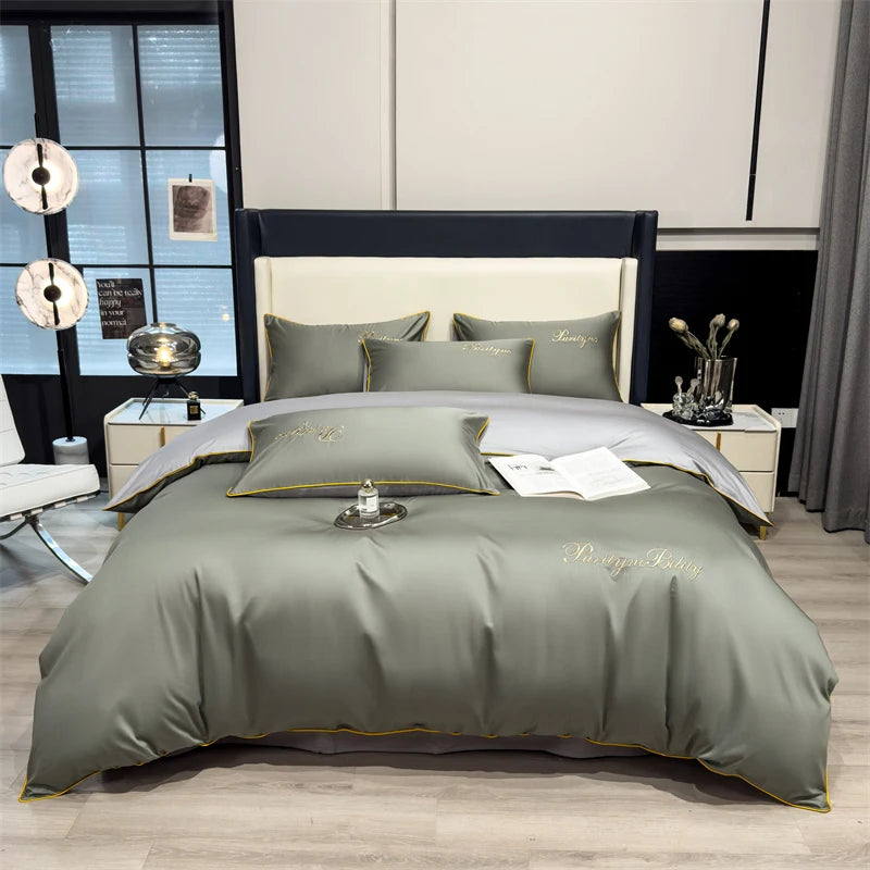 Set Housse de Couette Coton Égyptien avec Taies