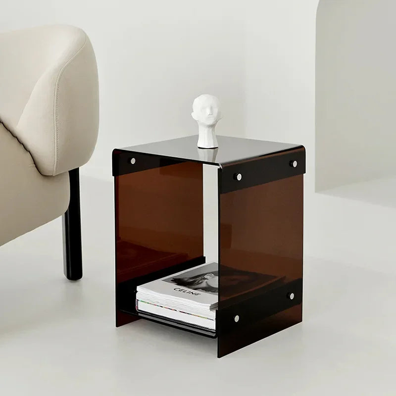 Table Basse Acrylique Transparente - Double Plateau