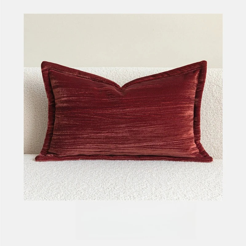 Housse de Coussin Luxe Bordeaux et Noir Bicolore
