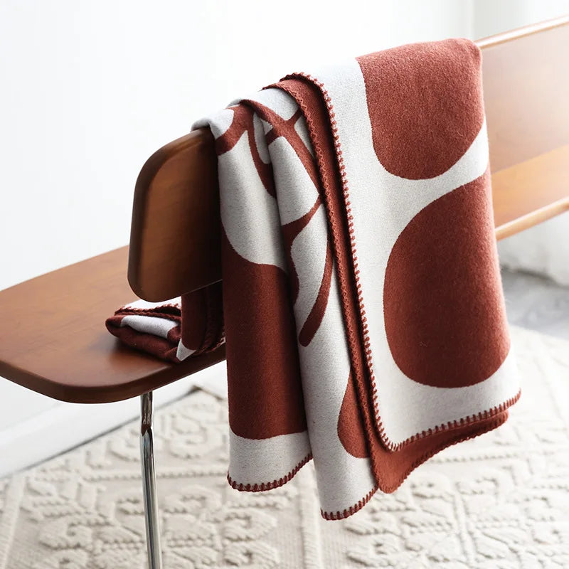 Plaid Jacquard Imitation Cachemire - Style Médiéval Nordique