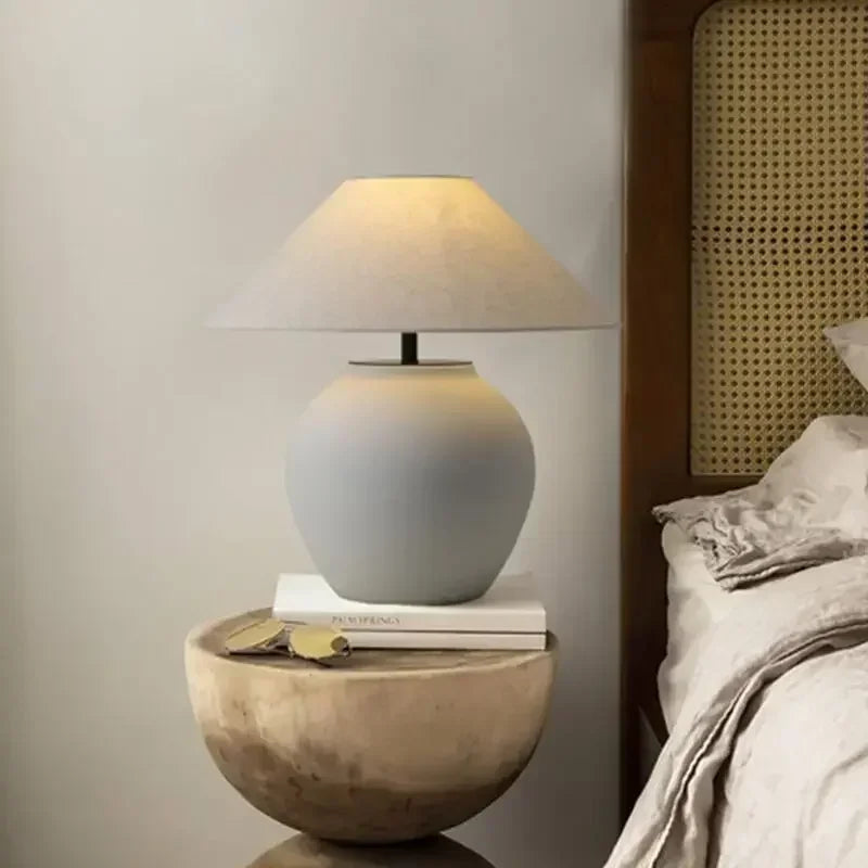 Lampadaire Vintage en Céramique - Finition Chrome Poli