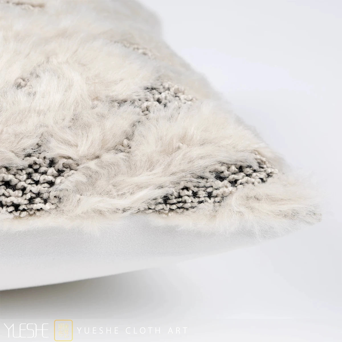 Housse de Coussin Laine Mélangée Blanc Parfumé Léger Luxe