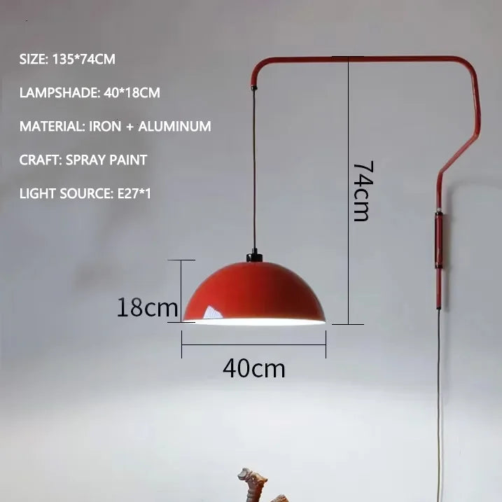 Applique Murale Rotative Design Nordique avec Bras Long