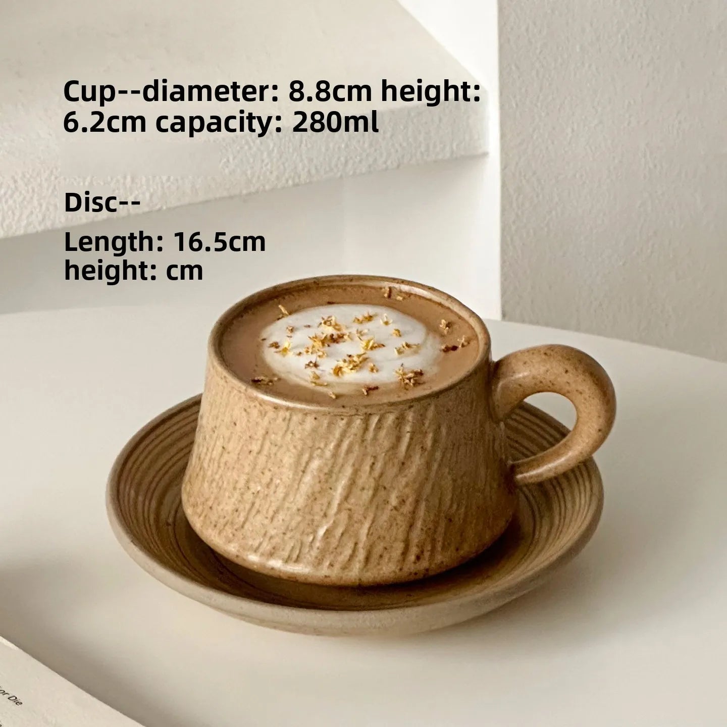 Ensemble Tasse et Assiette Rétro Haute Gamme Latte Art