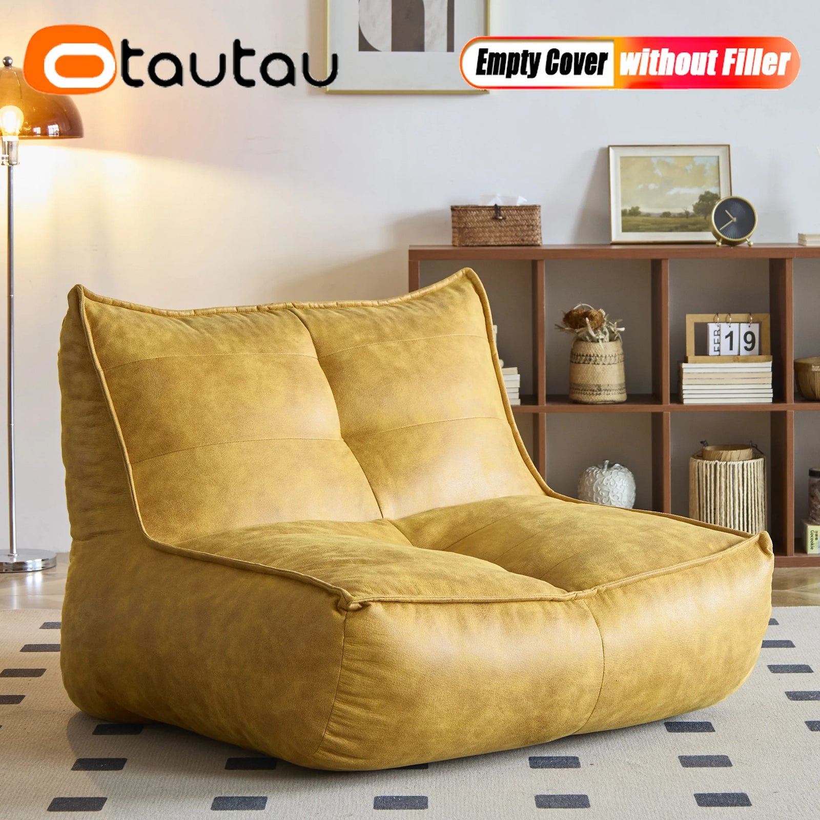 Housse de Pouf Poire en Cuir Synthétique (Sans Garnissage)