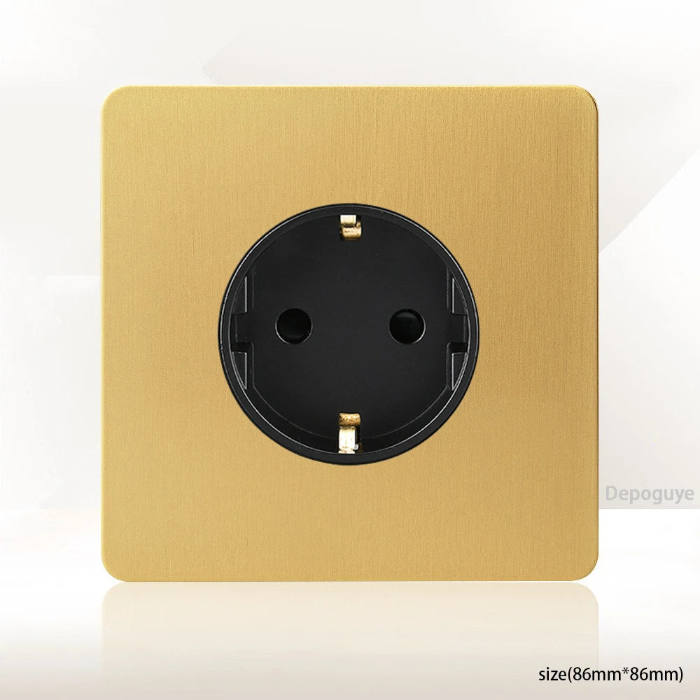 Interrupteur Mural Doré Style Vintage avec Prise USB-C