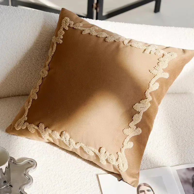Housse de Coussin Patchwork Multicolore - Style Luxe Léger