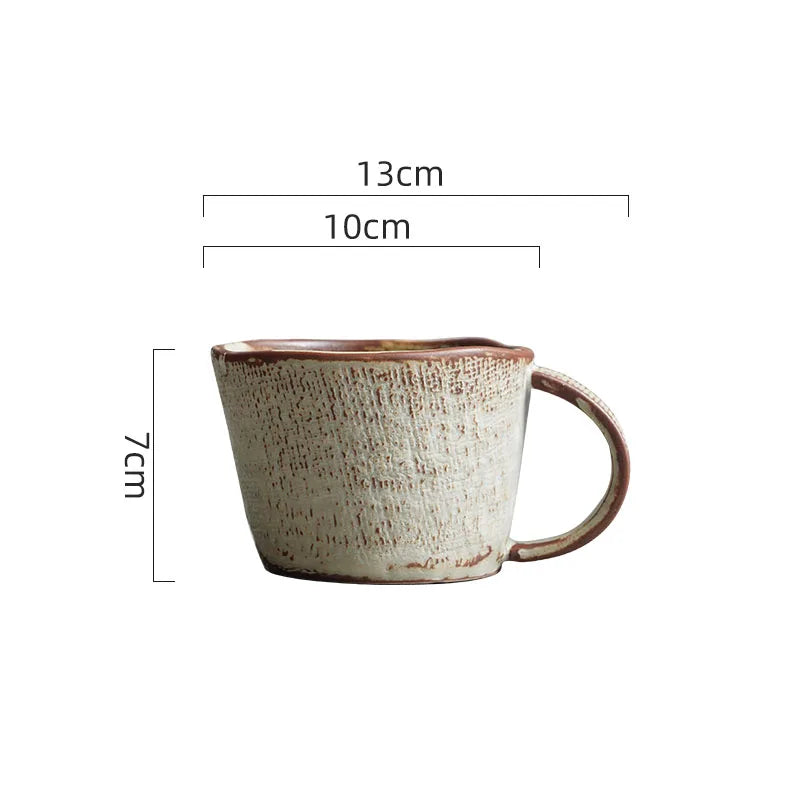 Tasse Céramique Japonaise Rétro Forme Irrégulière Grande Capacité