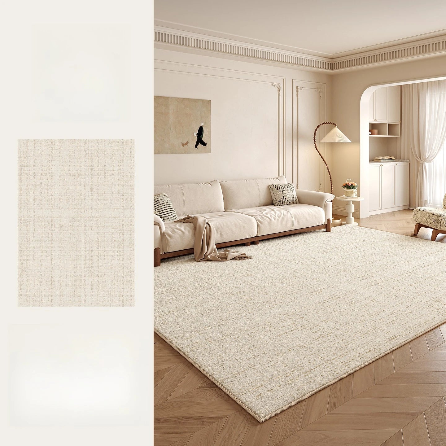Tapis Moelleux Style Crème pour Chambre