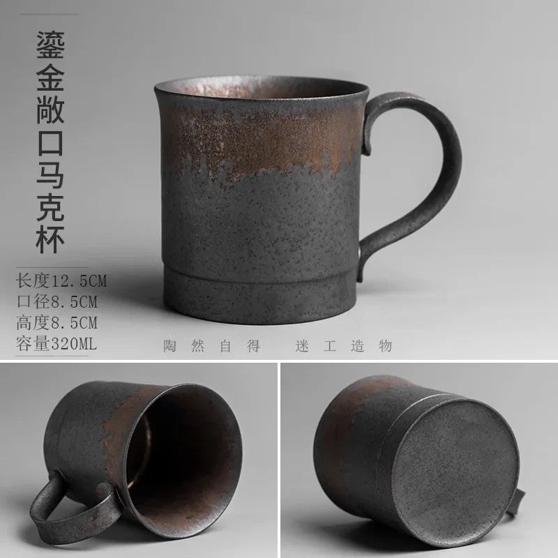 Tasse en Céramique Style Japonais Vintage Glaçure Rouille