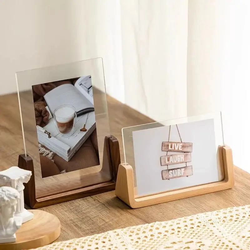 Cadre Photo Acrylique en Bois - Forme U Transparente