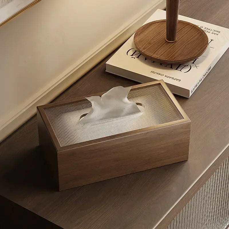 Boîte à Mouchoirs en Bois de Noyer - Design Artisanal