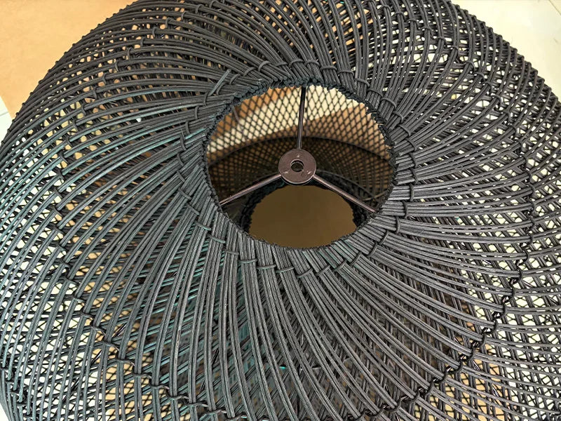 Suspension Rotin Fait Main Style Japonais