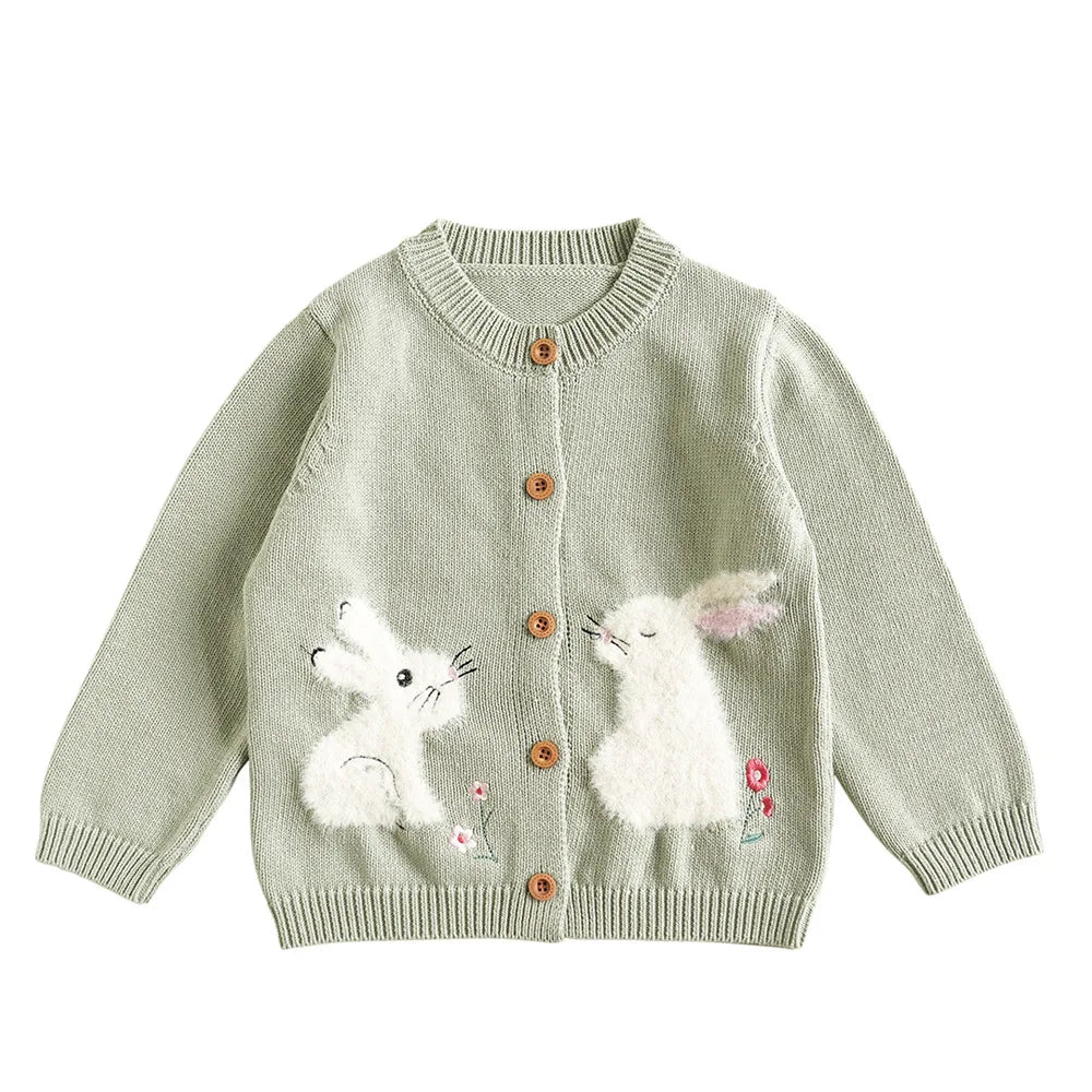 Cardigan Fille Brodé Motif Champignon