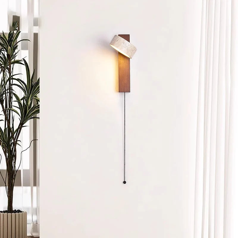 Applique Murale Bois Massif Rotative Style Médiéval Français