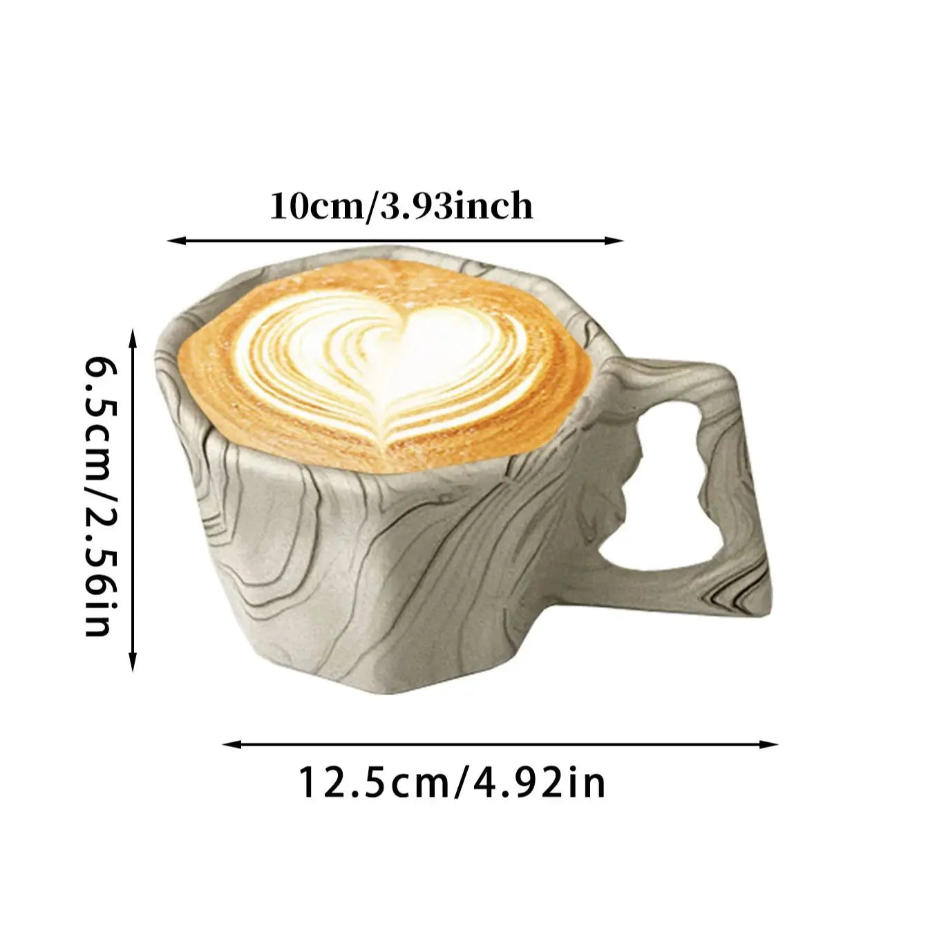 Tasse en Céramique Octogonale Motif Lavis d'Encre