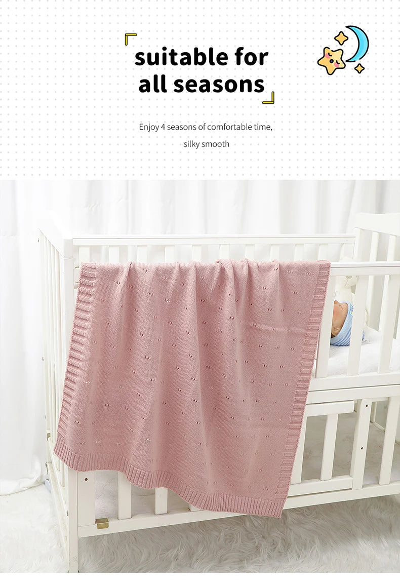 Couverture Bébé Tricotée Unie 90x70cm