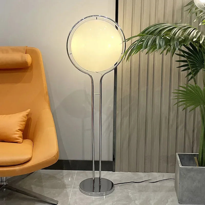 Lampadaire Boule Acrylique Chromé - Design Art Déco