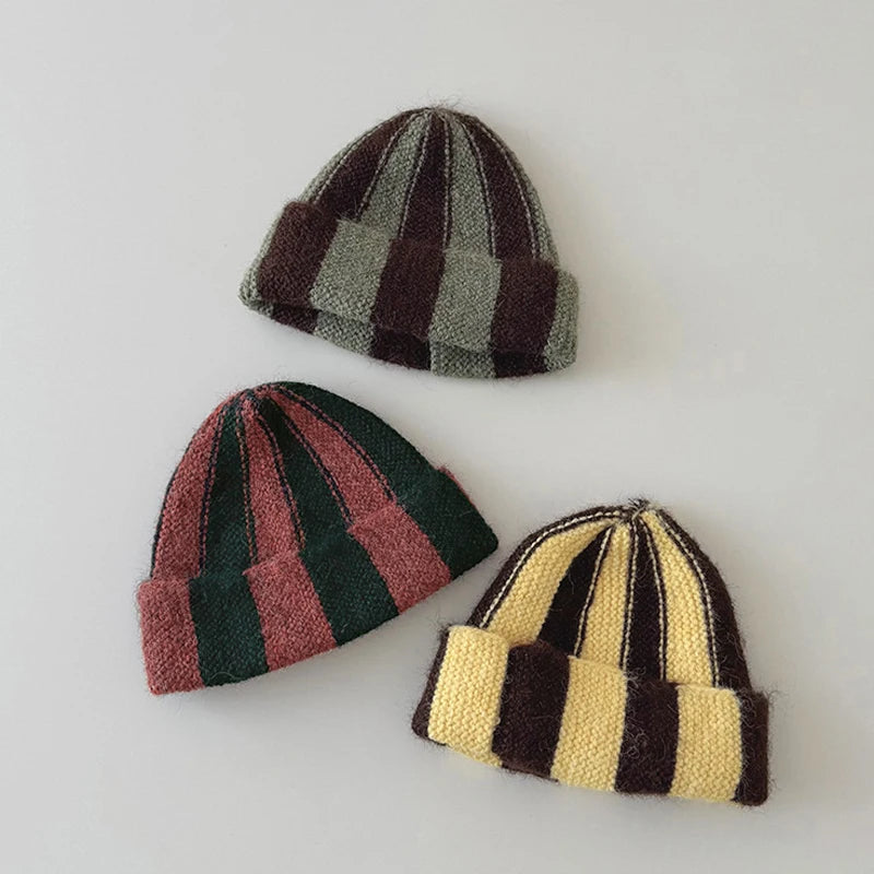Bonnet Enfant Tricoté Motif Pastèque
