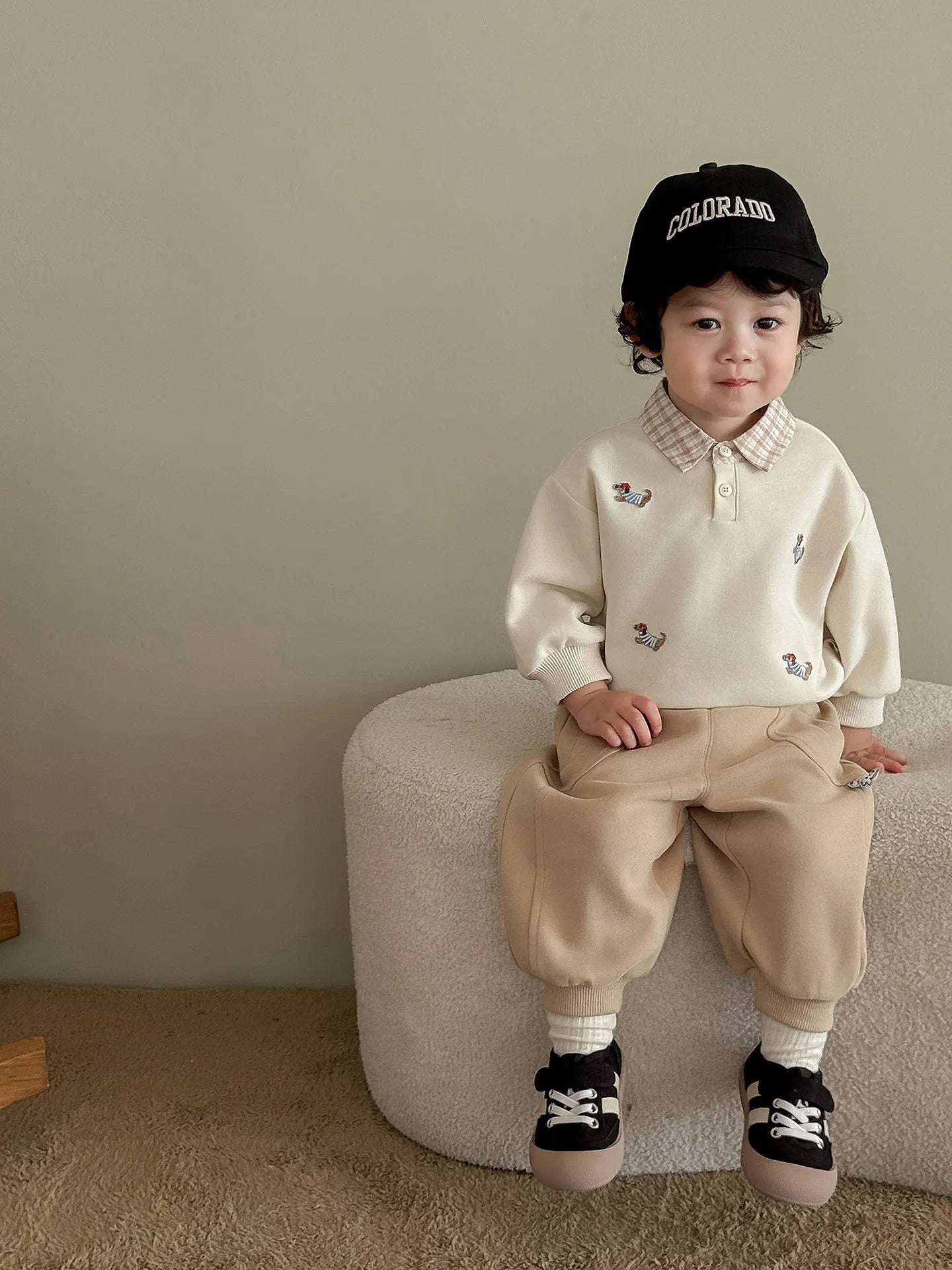 Pull Enfant Motif Cartoon Bicolore