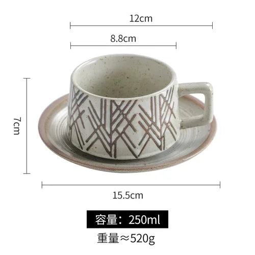 Service à Café en Grès Brut Style Japonais Rétro