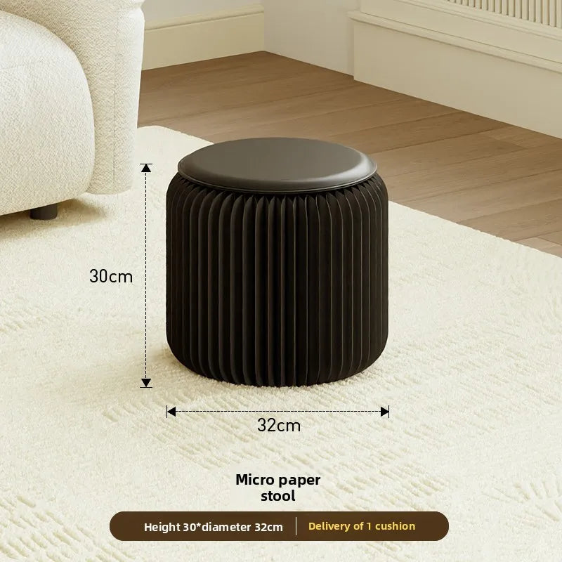 Tabouret Pliable en Carton Kraft - Design Accordéon