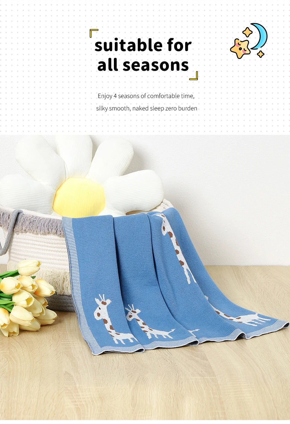 Couverture Bébé Tricotée en Coton Douce