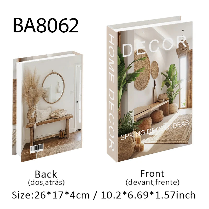 Faux Livres Décoratifs Boîte de Rangement Style Boho