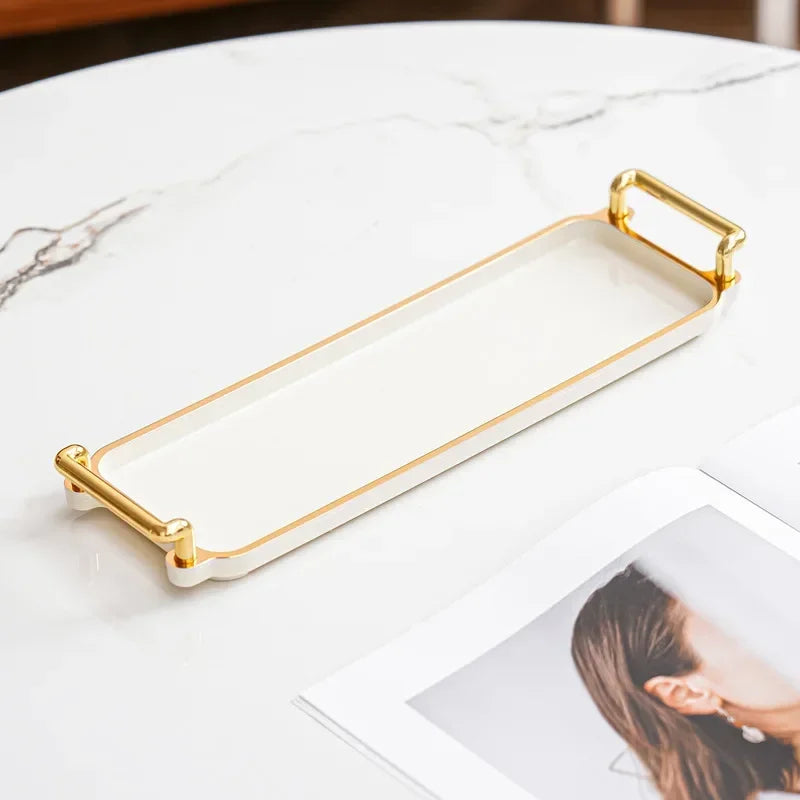 Plateau Léger Luxe Rectangulaire Rangement Multi-Usage