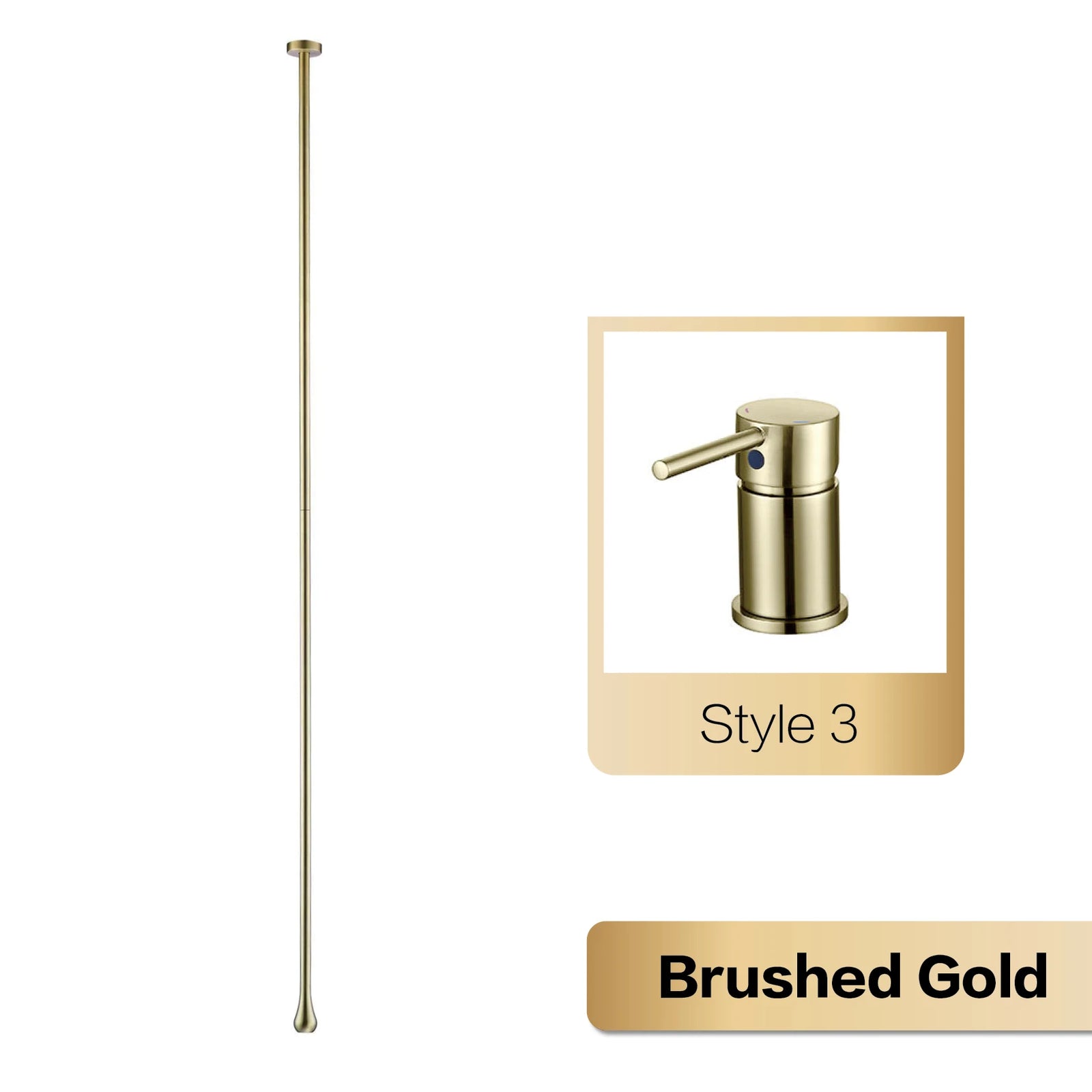 Robinet de Salle de Bain Or Brossé Double Commande Plafond