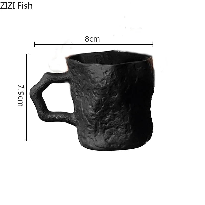 Tasse en Verre Noir Forme Irrégulière 200ml