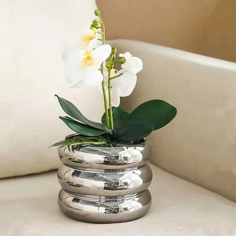 Ceramic Desktop Flower Pot – Minimalist Planter Vase