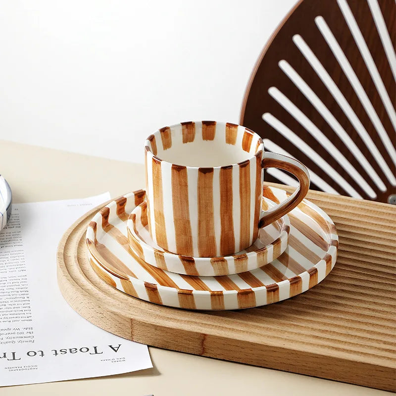 Tasse à Café Céramique Rayée 280ml