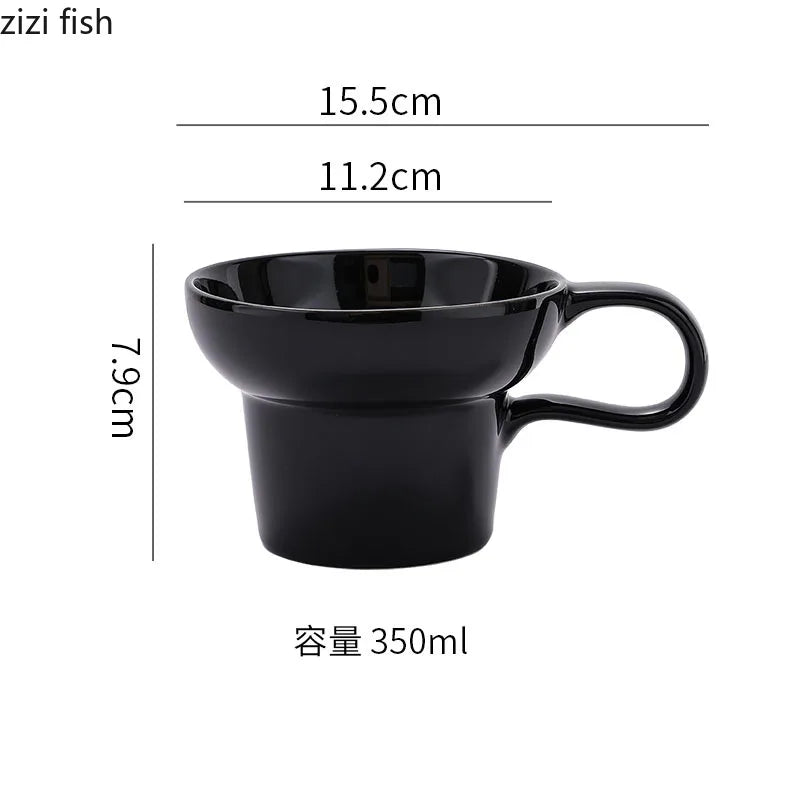 Tasse en Céramique Anse Créative Forme Irrégulière