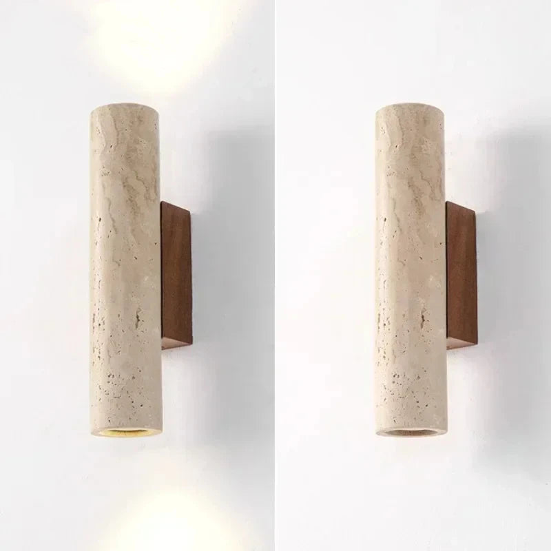 Applique Murale Marbre Jaune LED Style Wabi-Sabi Escalier