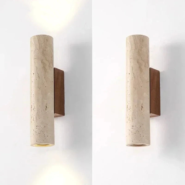 Applique Murale Marbre Jaune LED Style Wabi-Sabi Escalier