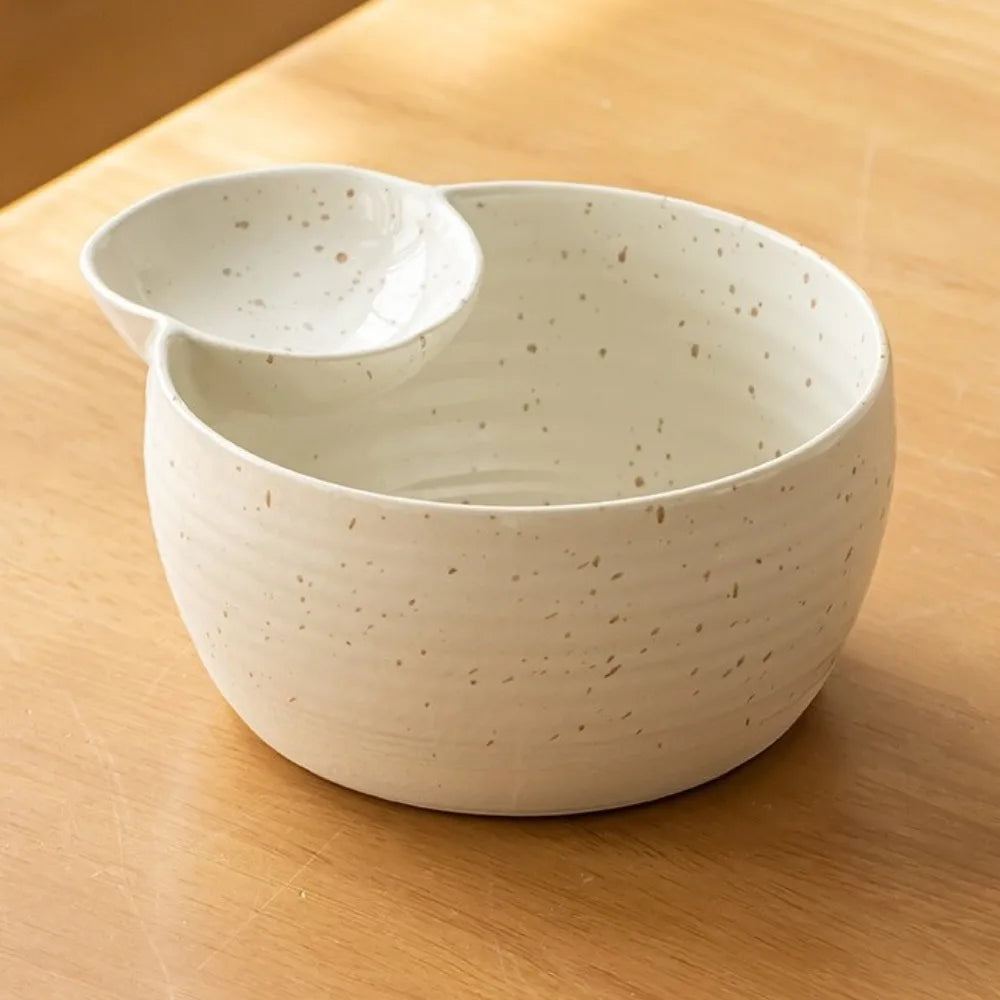 Polka-Dot Compartment Bowl – Japanese Stoneware