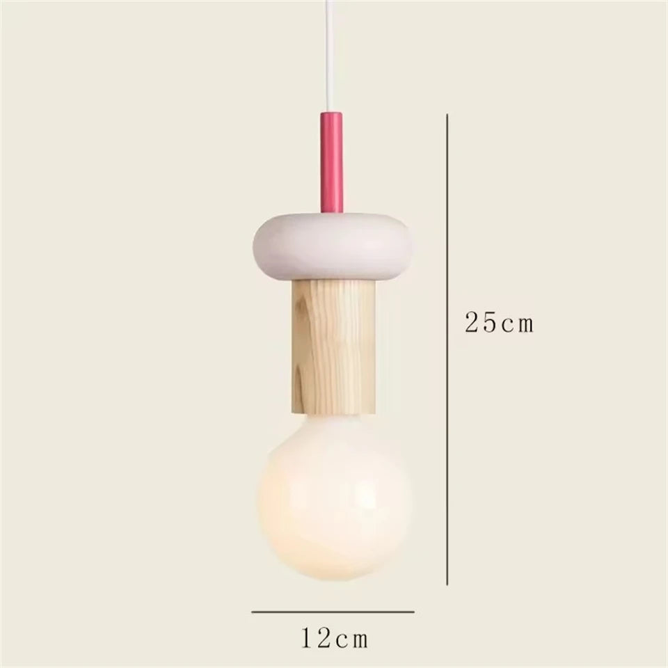 Suspension en Bois Nordique - Grain de Lustre LED