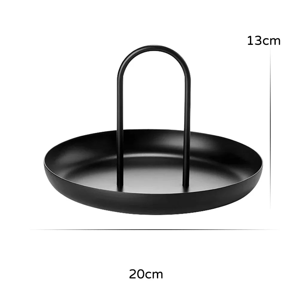 Plateau Rond Portable avec Poignée Style Nordique