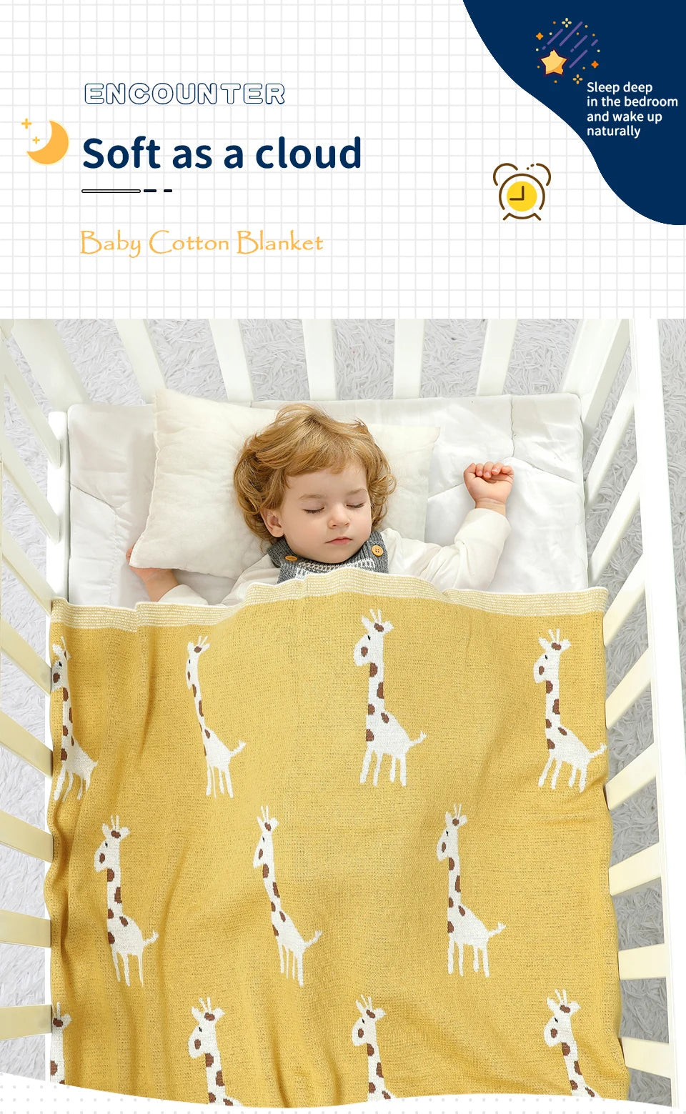 Couverture Bébé Tricotée en Coton Douce