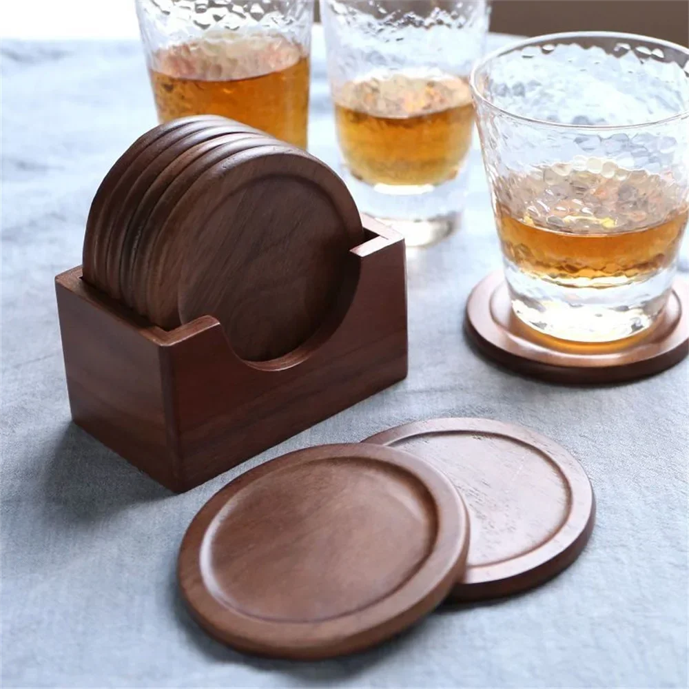 Set de 6 Dessous de Verre en Bois - Style Japonais