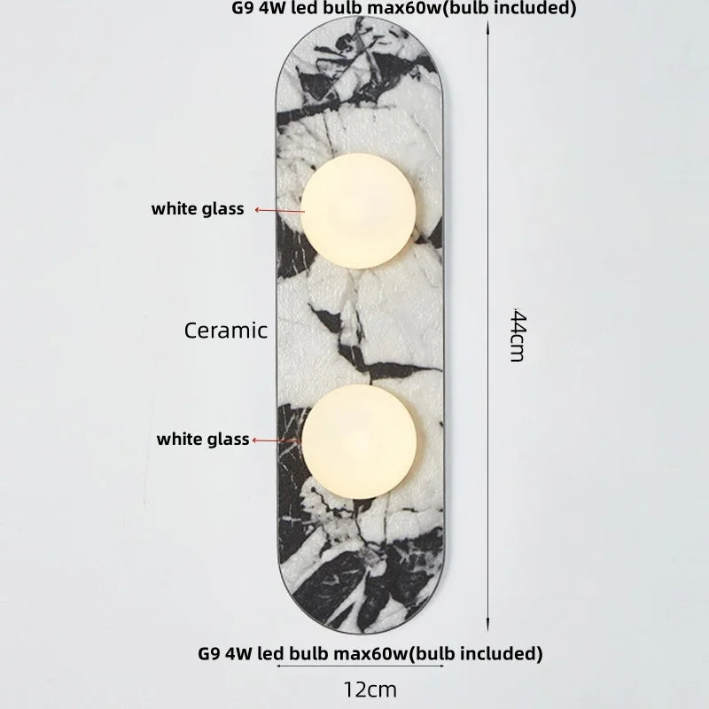 Applique Murale Céramique Blanche LED Style Wabi-Sabi