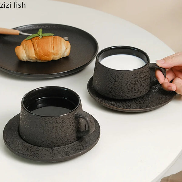 Ensemble Tasse et Soucoupe Céramique Noire