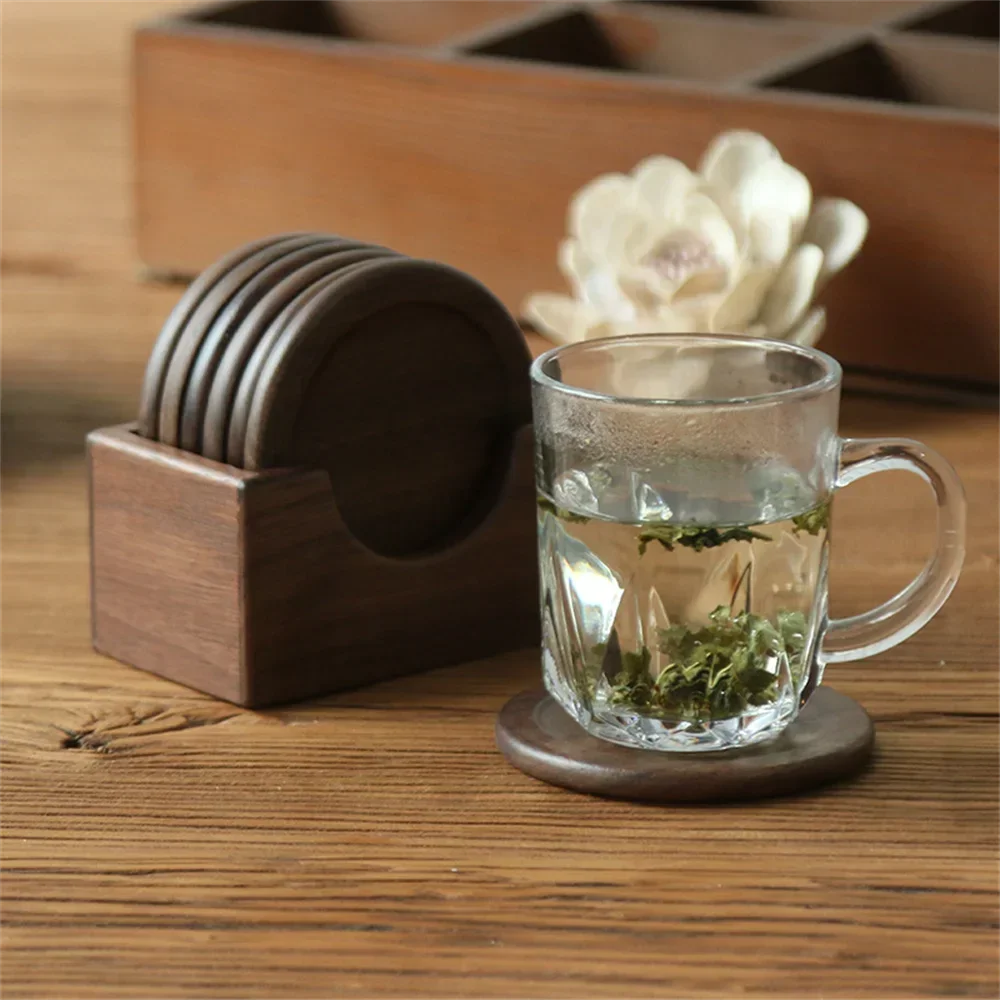 Set de 6 Dessous de Verre en Bois - Style Japonais