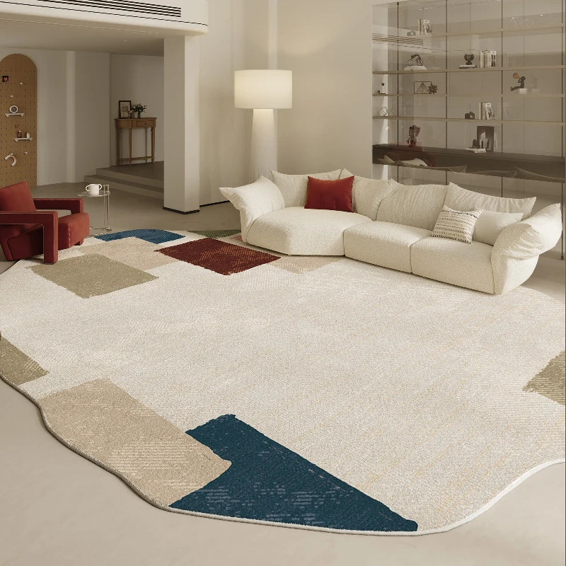 Tapis Forme Irrégulière Moderne Peluche Épaisse Chambre